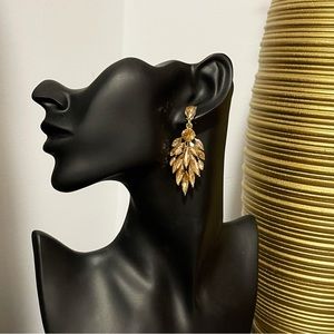 ✨Sparkly Amber Rhinestones Chandelier Drop Earrings